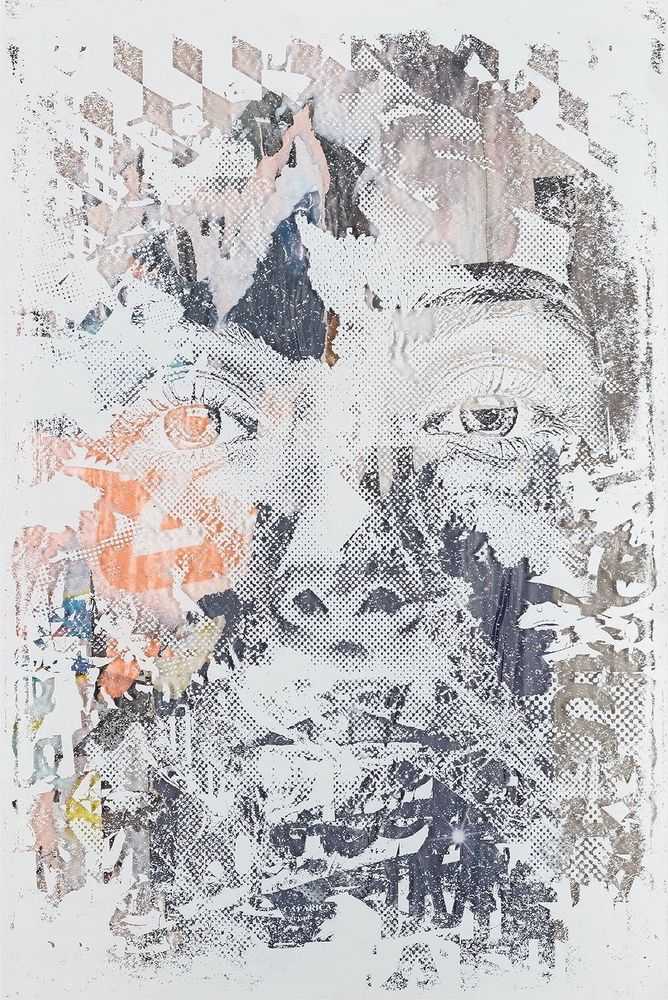 Vhils, ‘Palimpsest Monography’, 2016, Print, Monotype on acrylic glass encasing advertising posters collected from the street on Valchromat mount, Underdogs Gallery, Numbered, Handfinished