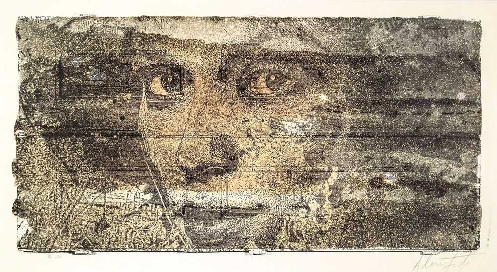Vhils, ‘Peroxide’, 2019, Print, Screenprint on paper, Quink ink and acid. hand-finished, on Keaykolour Original China White 300 g/m2 paper, Underdogs Gallery, Numbered, Handfinished