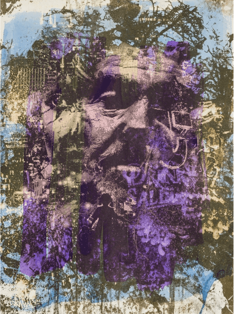 Vhils, ‘Roots’, 2009, Print, 1 colour hand pulled screenprint using bleach on hand painted inks, Lazinc, Numbered, Handfinished