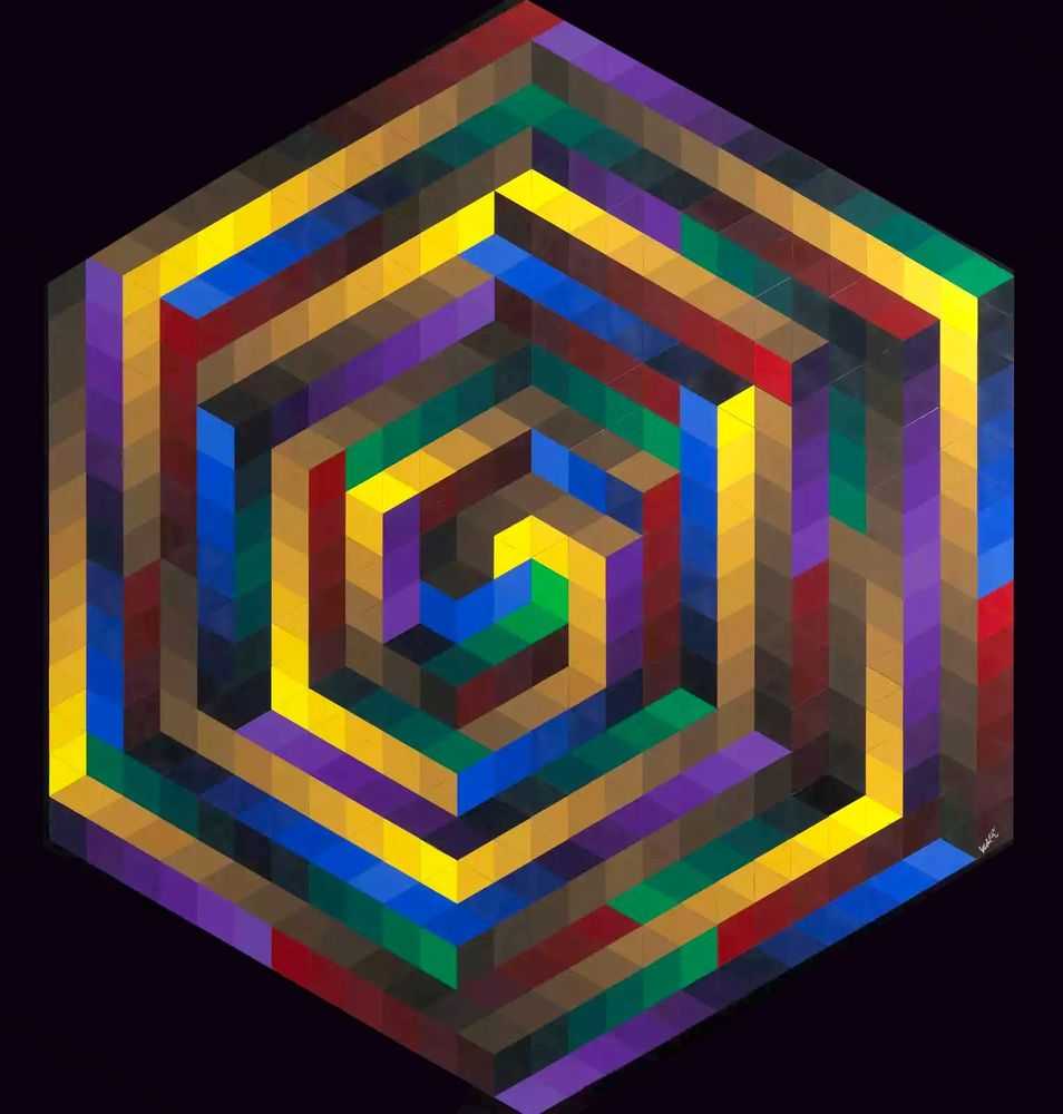 Victor Vasarely, ‘Hexa’, 1972, Print, BASF Luran, null, Numbered