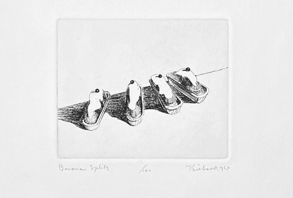 Wayne Thiebaud, ‘Banana Splits’, 1964, Print, Original etching on wove paper, null, Numbered