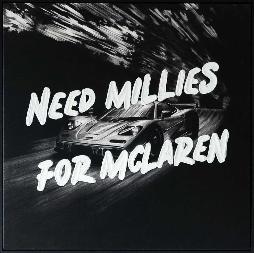 Werner Bronkhorst, ‘Need Millies For McLaren’, 2024, Print, Fine art print framed in FSC certified stained raw Tasmanian Oak
, Self-released, Numbered, Handfinished, Framed