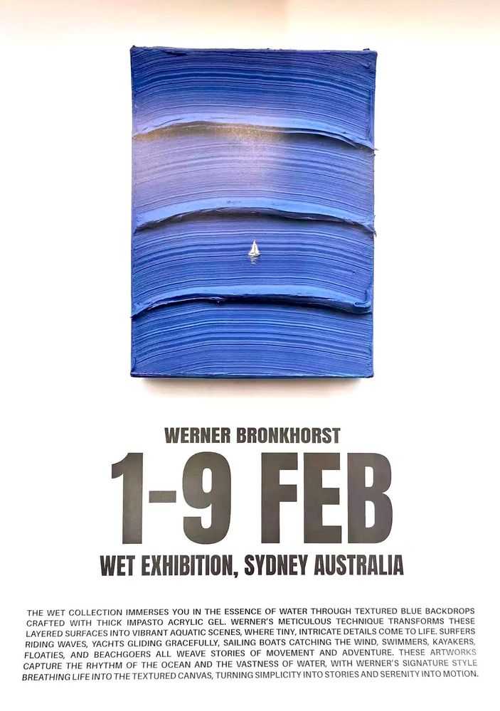Werner Bronkhorst, ‘Wet Exhibition Poster (Big Blue)’, 2025, Print, Offset lithograph, Self Released, 