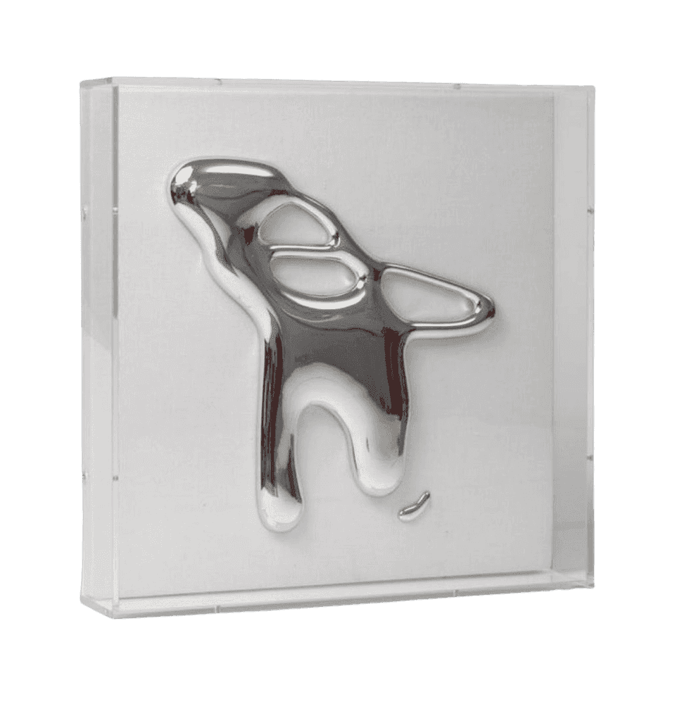 CJ Hendry, ‘Thimble (Sterling Series)’, 2023, Print, Hand‑cast polished chrome form and separate sphere mounted on stretched linen, encased in a custom acrylic display box, null, Numbered, Framed