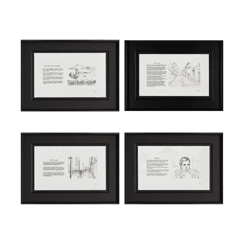 Bob Dylan, ‘Mondo Scripto x 4’, 2020, Print, Fine art print, null, Numbered, Framed