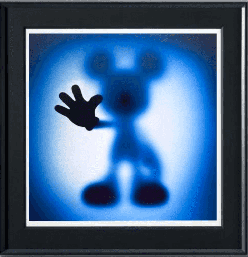 Whatshisname (Sebastian Burdon), ‘Gone Mickey Blue - Large’, 2021, Print, This artwork is a Flat Bed Giclée Fine Art Print on Torn Edge Moulin 300 gsm paper which is floated on a black mount, Castle Fine Art, Numbered, Framed