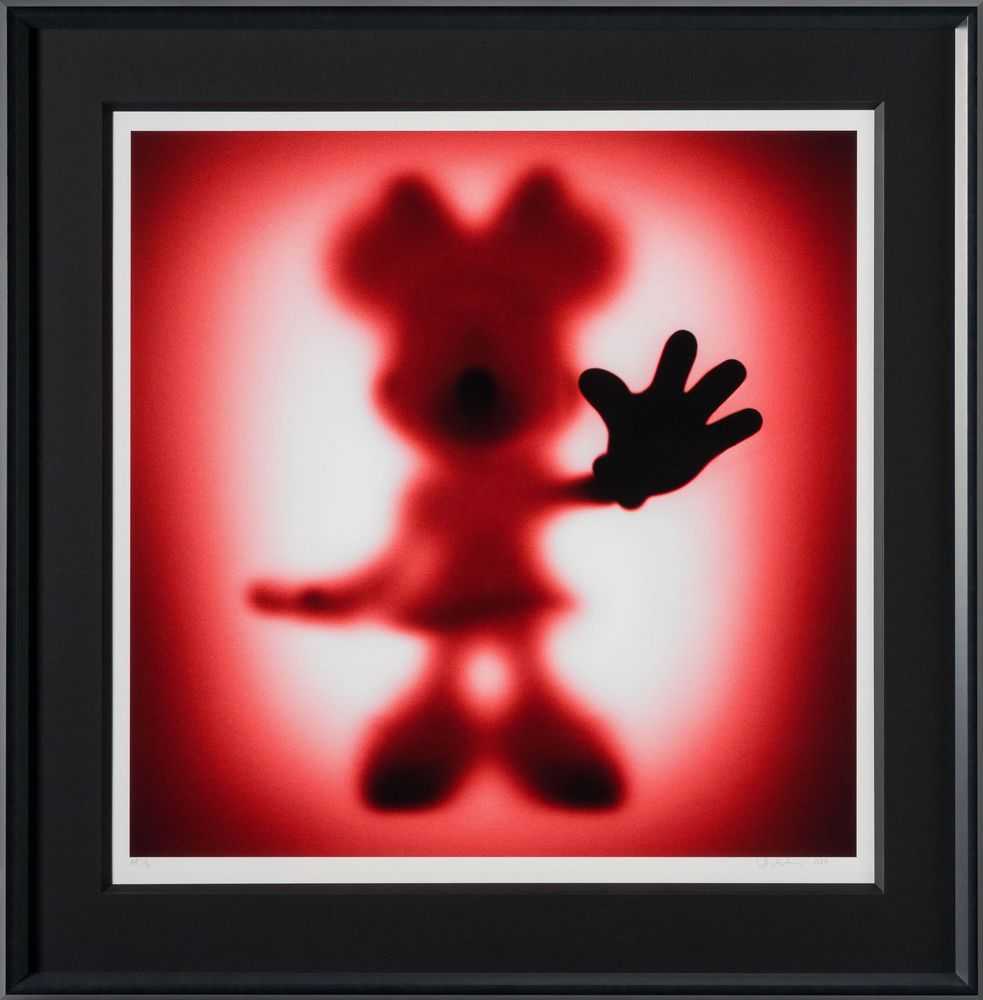 Whatshisname (Sebastian Burdon), ‘Gone Minnie Red - Large’, 2021, Print, This artwork is a Flat Bed Giclée Fine Art Print on Torn Edge Moulin 300 gsm paper which is floated on a black mount, Castle Fine Art, Numbered, Framed