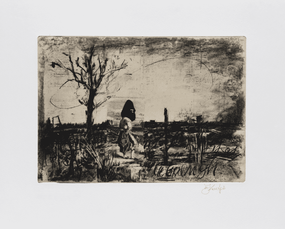 William Kentridge, ‘Surveying His Escape’, 2021, Print, Photogravure, null, Numbered