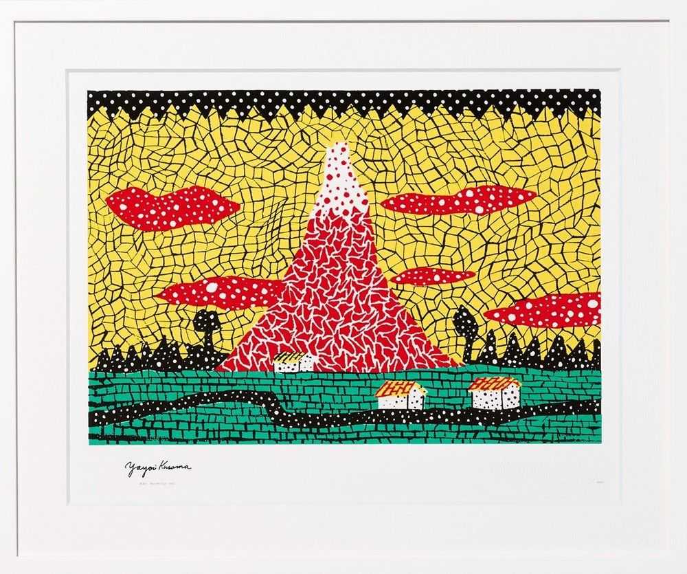 Yayoi Kusama, ‘Red Mt.Fuji (1982)’, 2025, Print, Moreau, acrylic board with hanging cord, null, Numbered, Framed