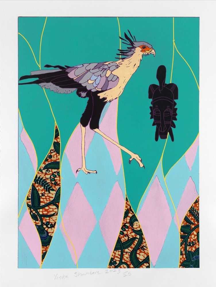 Yinka Shonibare, ‘African Bird Magic IV’, 2023, Print, Relief prints with woodblock and fabric collage, Cristea Roberts Gallery, Numbered, Dated