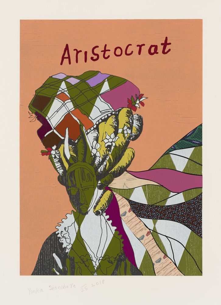 Yinka Shonibare, ‘Aristocrat II’, 2018, Print, Relief print with woodblock and fabric collage on Somerset Tub Sized Satin 410gsm paper, Cristea Roberts Gallery, Numbered, Dated