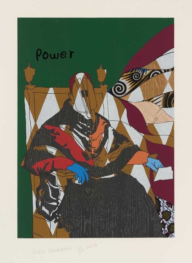Yinka Shonibare, ‘Power’, 2018, Print, Relief print with woodblock and fabric collage on Somerset Tub Sized Satin 410gsm paper, Cristea Roberts Gallery, Numbered, Dated