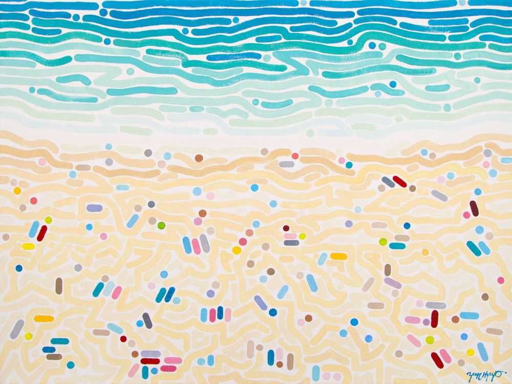 Yoon Hyup (YNHP), ‘Beach of La Concha 1’, 2017, Print, Silkscreen ink on paper, Self-released, Numbered