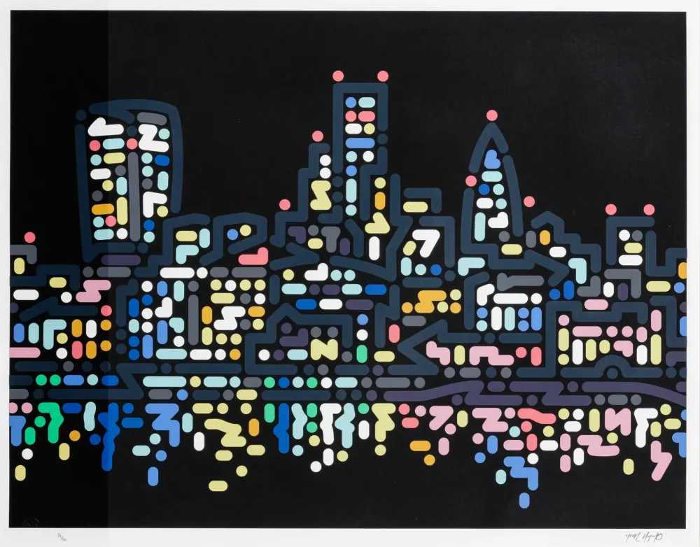 Yoon Hyup (YNHP), ‘Thames Lights’, 25-05-2020, Print, 12 colour hand pulled screenprint on 370gsm Lambeth drawing cartridge, Stolen Space, Numbered