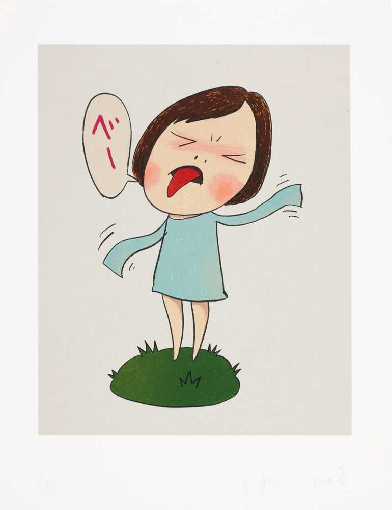 Yoshitomo Nara, ‘Beh!’, 2003, Print, Lithograph on Tosa Torinoko paper, Marianne Boesky Gallery, Numbered, Dated