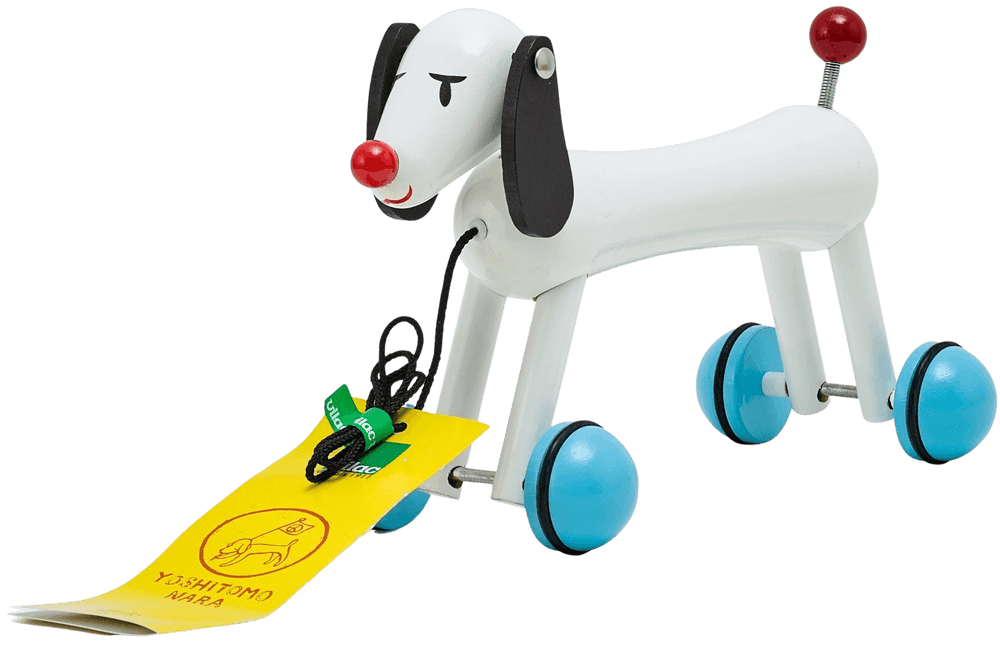 Yoshitomo Nara, ‘My Sweet Dog Pull Toy’, 2005, Sculpture, Solid painted wood with string, Self-released, 