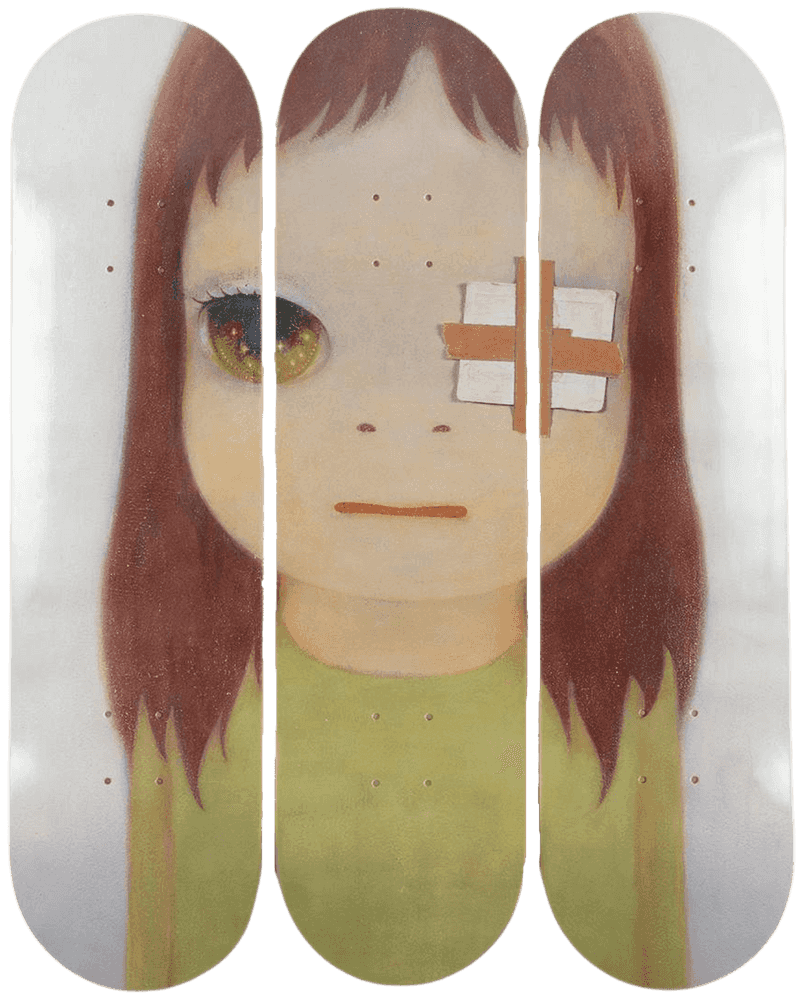 Yoshitomo Nara, ‘Untitled Triptych (Set of Skateboards)’, 2020, Collectible, Silkscreen print on 7-ply Canadian maple, hardwood skateboard deck, The Skateroom, 