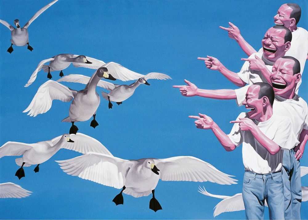 Yue Minjun, ‘Big Swans’, 2009, Print, Lithograph, Delight Editions, Numbered