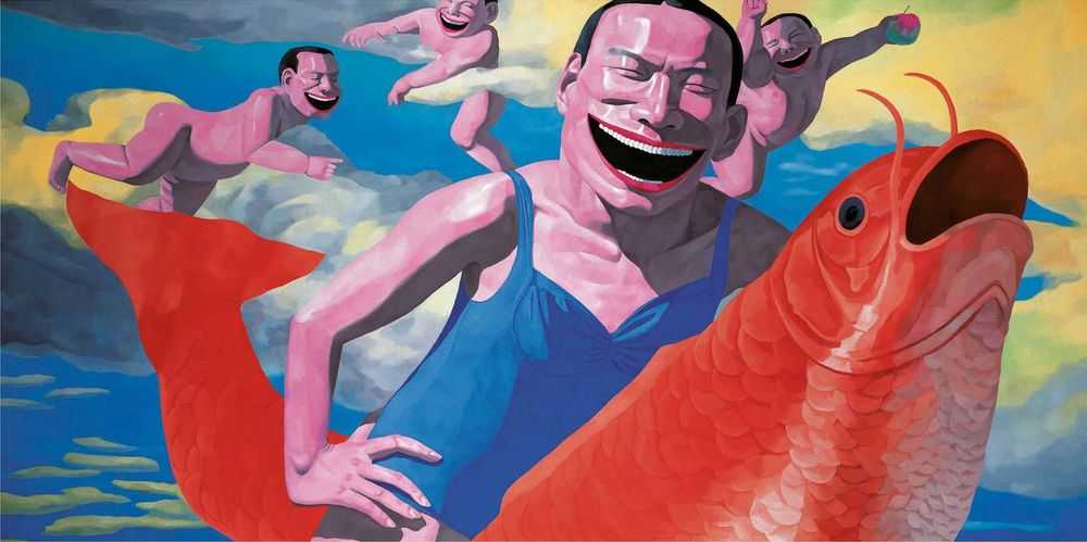 Yue Minjun, ‘Floating Clouds’, 2009, Print, Lithograph, Delight Editions, Numbered
