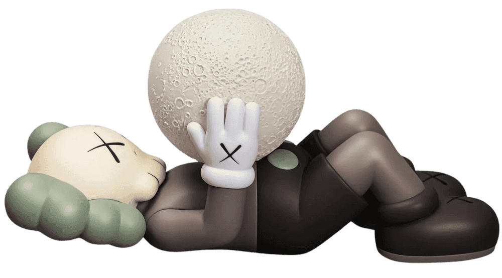 Kaws, ‘Holiday Shanghai - Figure (Brown)’, 2024, Print, Vinyl, with a fluorescent moon component, DDT, 