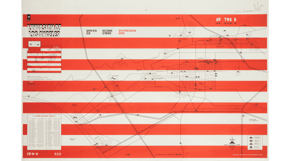 Invader, ‘L'invasion de Los Angeles map # 12’, 2004, Print, Offset Lithograph, null, 
