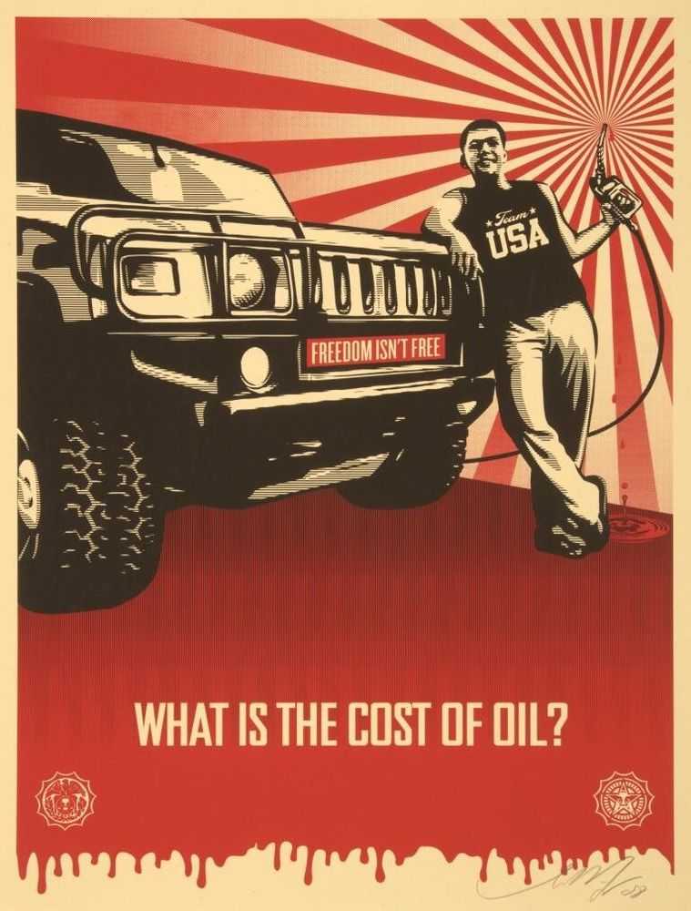 Shepard Fairey (Obey), ‘The Cost of Oil’, 2008, Print, Screenprint, Self Released, Numbered
