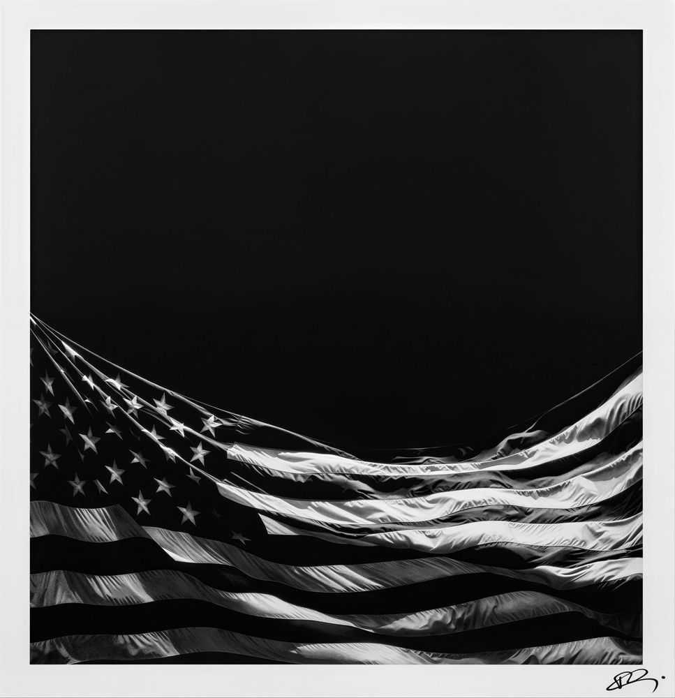 Robert Longo, ‘Untitled (Falling Flag)’, 2025, Print, Nine colour Silkscreen on 410gsm Somerset Tub Sized Satin Radiant White paper with matte varnish seal, null, Numbered