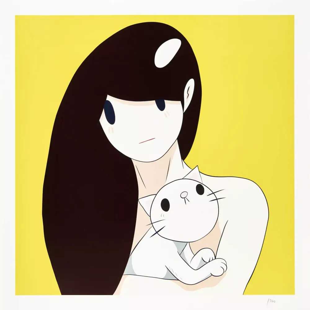Takeru Amano, ‘Venus and Cat (Yellow)’, 10-10-2021, Print, Screenprint, APPortfolio, Numbered