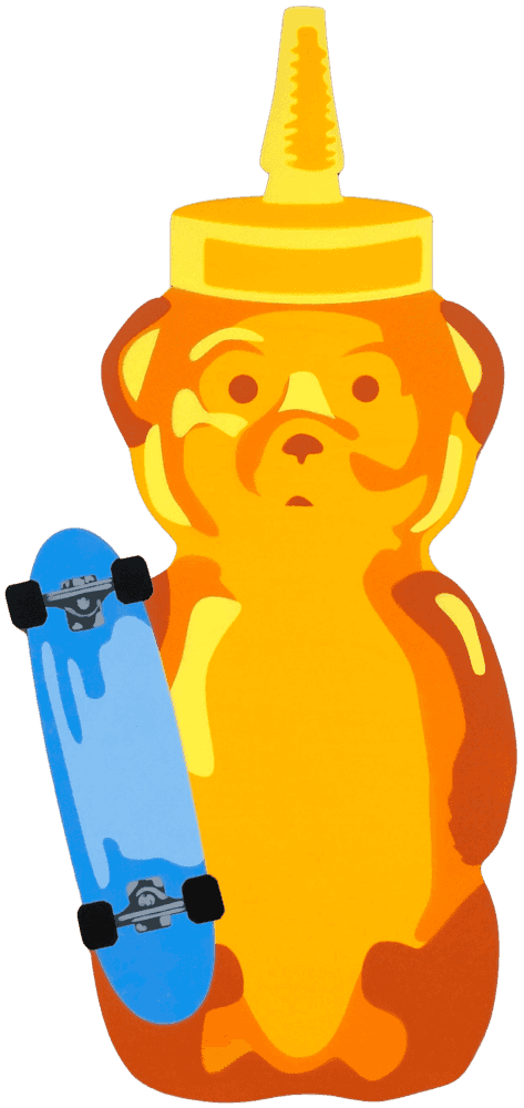 fnnch, ‘Blue Skateboard Bear’, 2022, Sculpture, Spray paint on cut maple plywood, null, Numbered