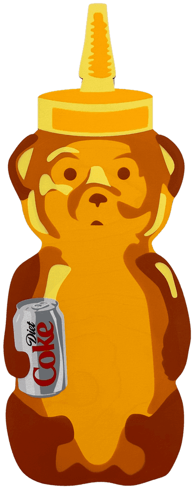 fnnch, ‘Diet Cola Bear’, 2022, Sculpture, Spray paint on cut maple plywood, null, Numbered