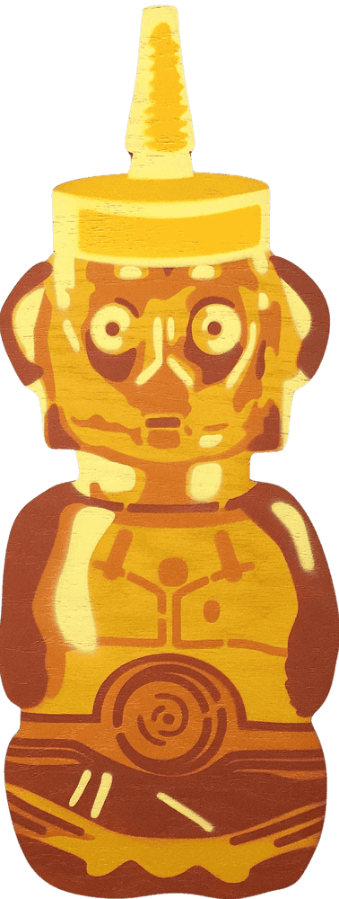 fnnch, ‘Droid Bear’, 2022, Sculpture, Spray paint on cut maple plywood, null, Numbered