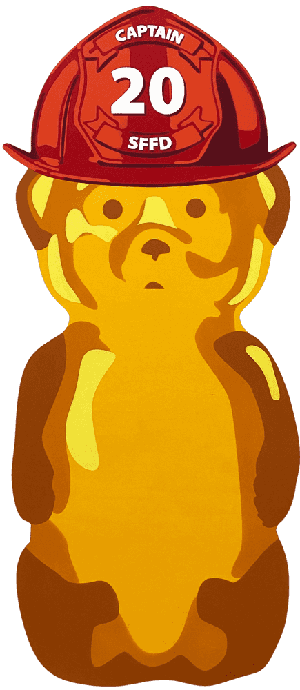 fnnch, ‘Firefighter Bear’, 2020, Sculpture, Spray paint on cut maple plywood, null, Numbered