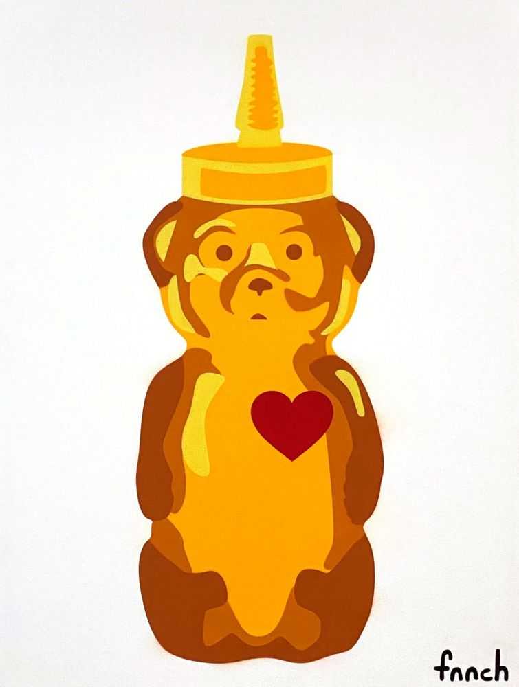 fnnch, ‘Large Love Bear’, 2022, Print, Spray paint on canvas, null, Numbered