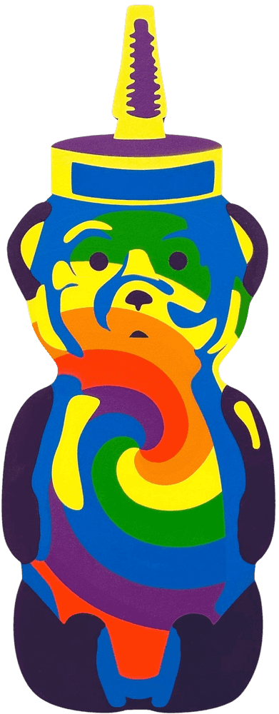 fnnch, ‘Psychedelic Bear’, 2024, Sculpture, Spray paint on cut maple plywood, null, Numbered