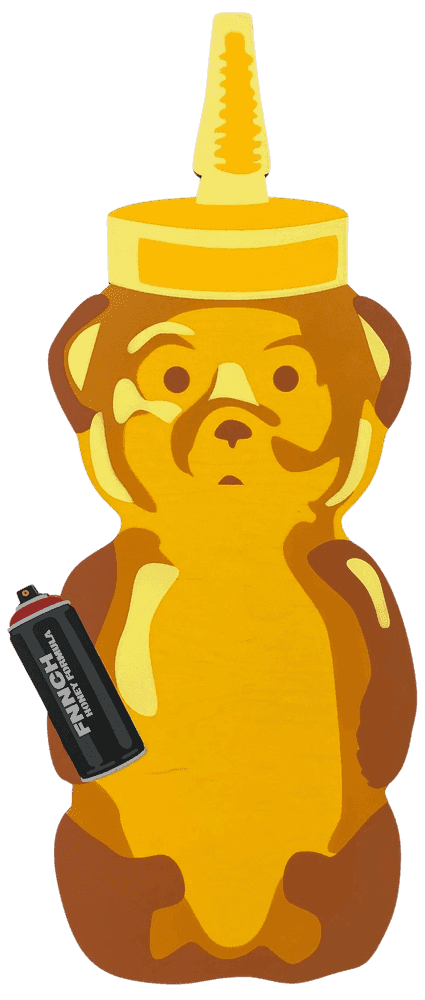 fnnch, ‘Spray Artist Bear’, 2020, Print, Spray paint on maple plywood, Self-released, Numbered