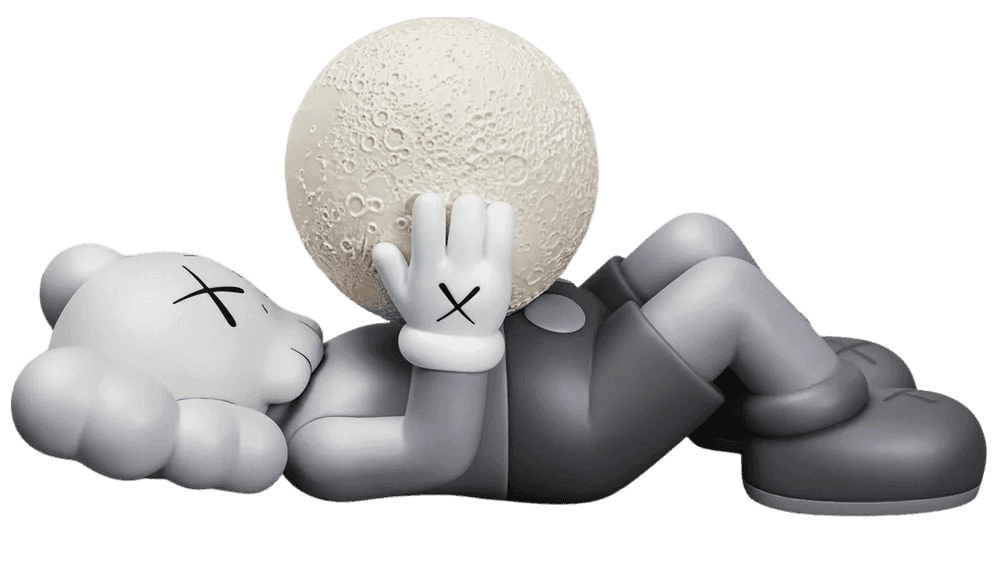 Kaws, ‘Holiday Shanghai - Figure (Grey)’, 2024, Print, Vinyl, with a fluorescent moon component, DDT, 