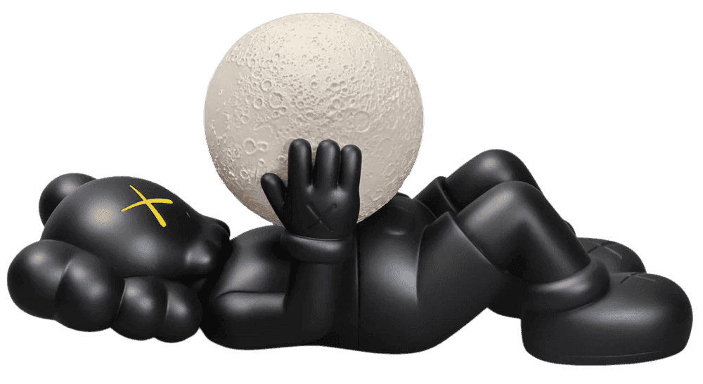 Kaws, ‘Holiday Shanghai - Figure (Black)’, 2024, Print, Vinyl, with a fluorescent moon component, DDT, 