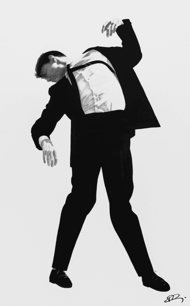 Robert Longo, ‘Untitled (Eric, from the series “Men in the Cities”)’, 2025, Print, 11 colour silkscreen on 410gsm Somerset Tub Sized Satin Radiant White paper with matte varnish seal, null, Numbered, Dated