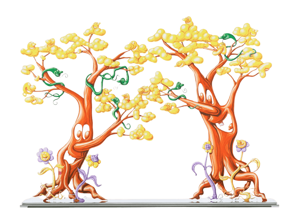 Kenny Scharf, ‘Paradis Perdu (Cutout)’, 2022, Sculpture, Cutout from shaped powder-coated aluminum, printed the same on each side with UV-cured archival inks, clear coated and mounted to a footed polished aluminum base, Lococo, Numbered