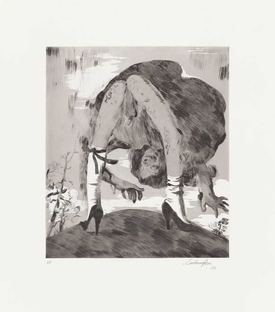 Salman Toor, ‘Hilltop Gurl’, 2025, Print, Intaglio on Arches En Tout Cas paper, null, Numbered, Dated