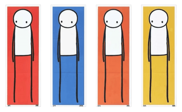 Artwork - The Big Issue Signed Full Set (Red, Blue, Orange, Yellow) Standing Figures