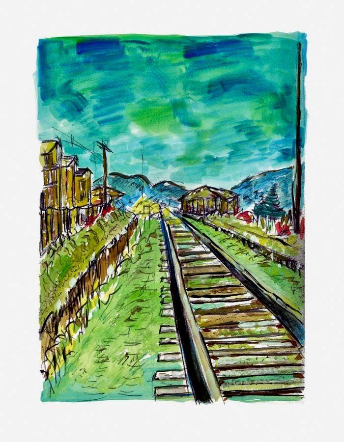 Artwork - Train Tracks - Medium (2008) (Framed)