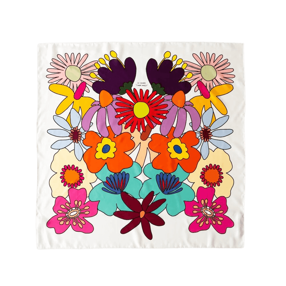 Artwork - Silk Scarf (Flower Market - Cle De Peau)