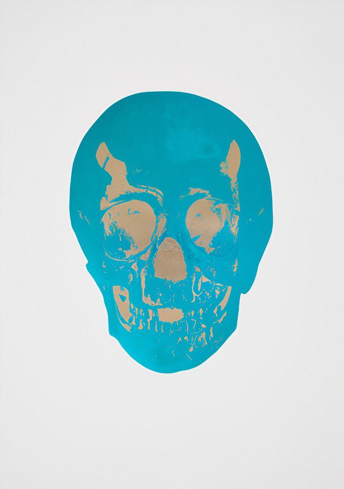 Artwork - The Dead (Turquoise Cool Gold Skull)