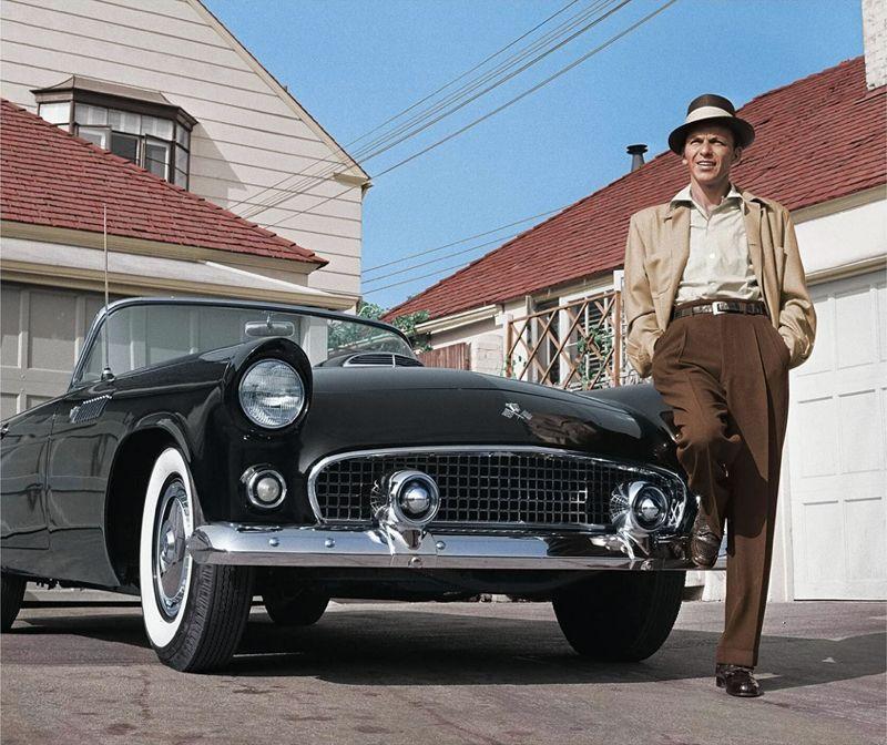 Artwork - Frank Sinatra Standing with Thunderbird (Colour)