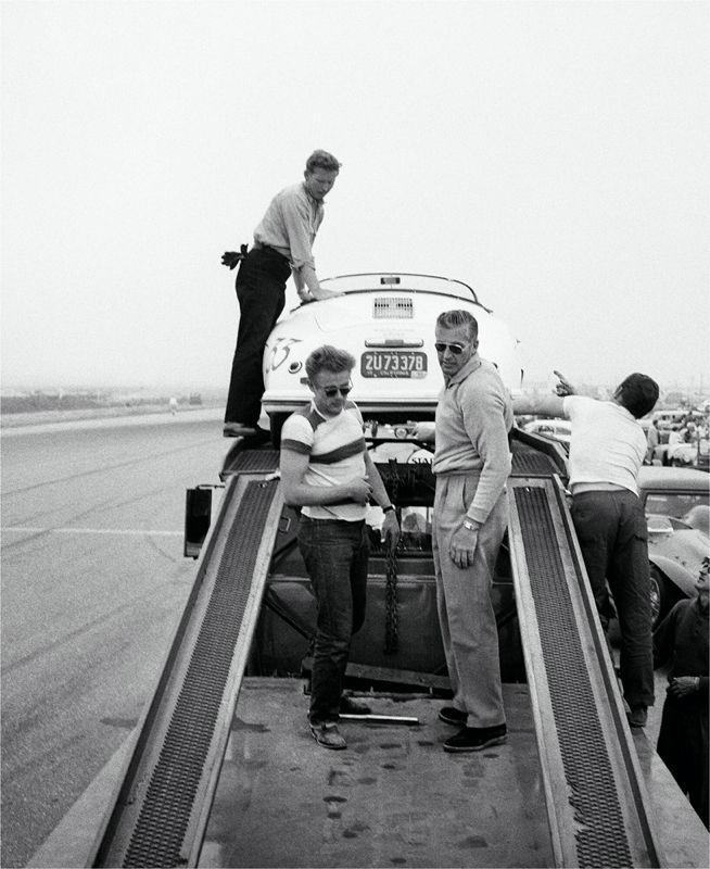 Artwork - James Dean Standing with Porsche at Car Rally