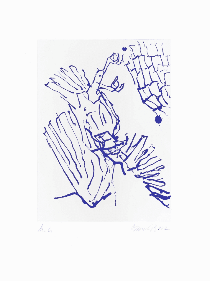 Artwork - Adler mit Stein (Blue)