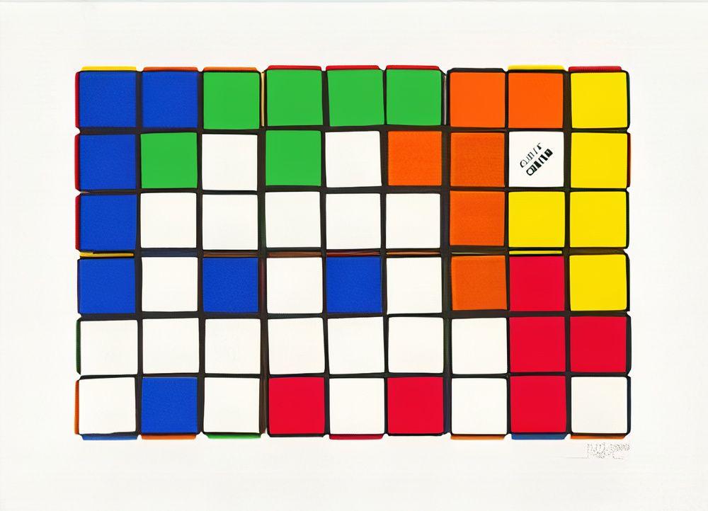 Artwork - Six Cubes (Orange & Yellow)