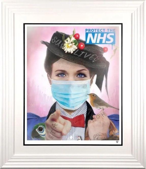 Artwork - Mary Poppins Stay Home Saves Lives (White Frame)