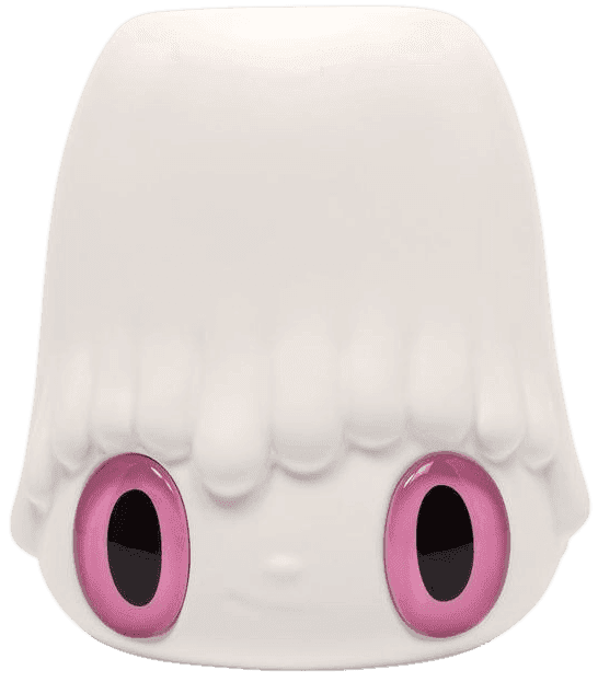 Artwork - Pot Pop Top' White Flower Vase (Pink Eyes)